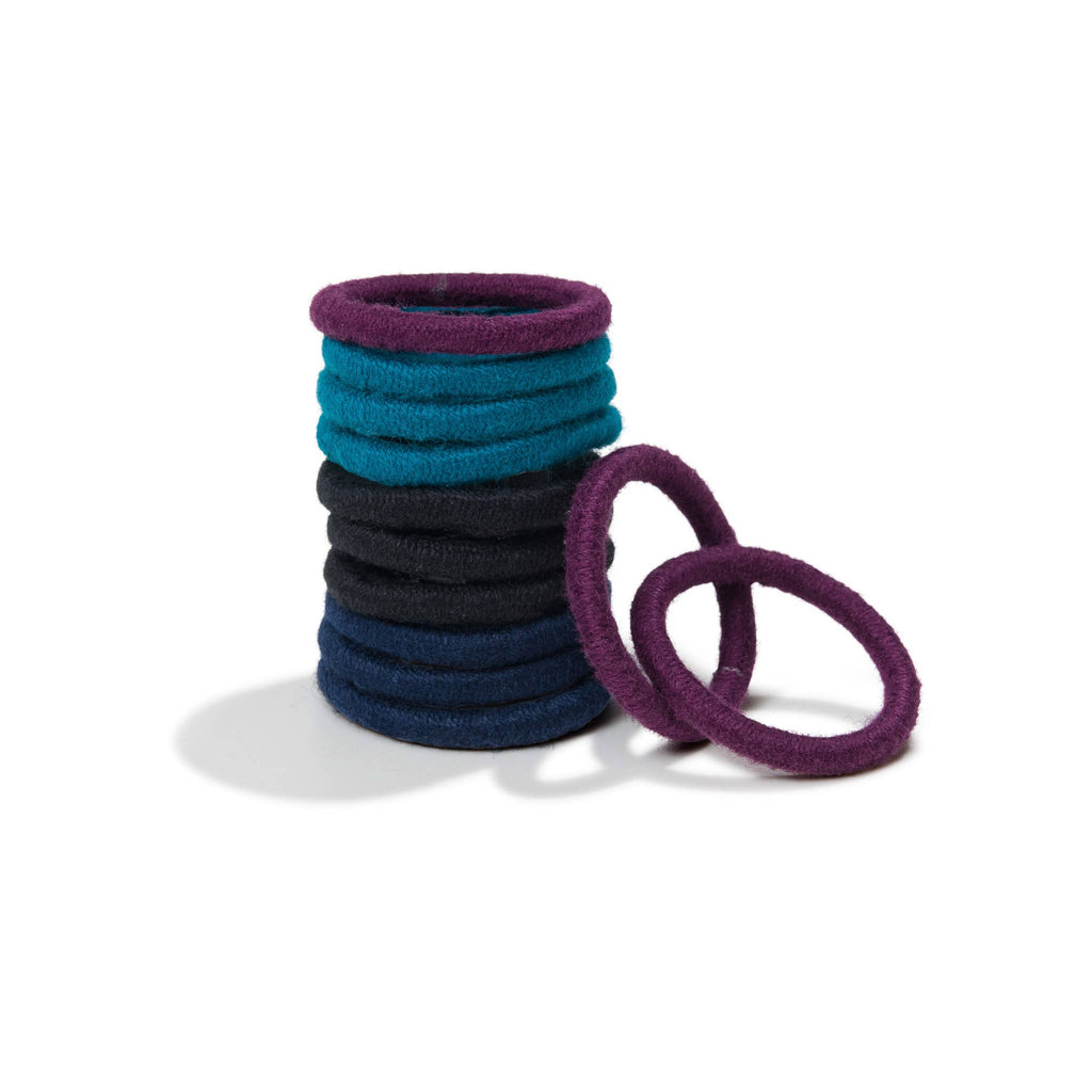 Plastic-Free Mini Round Hair Ties — Dark Hues