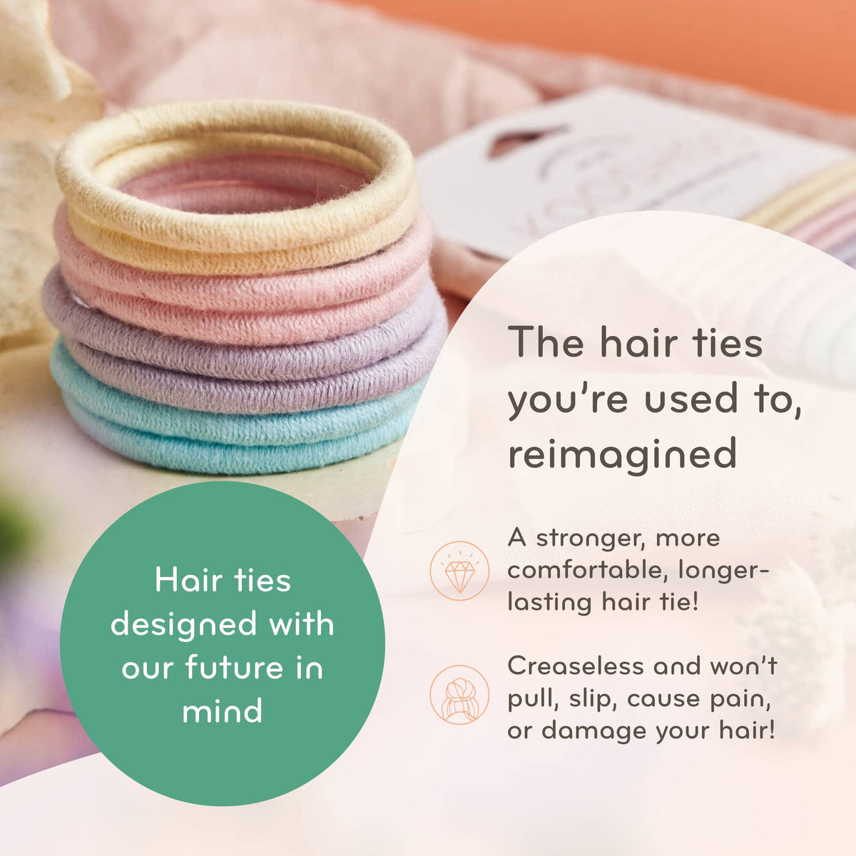 Plastic-Free Hair Ties — Pastel Blooms