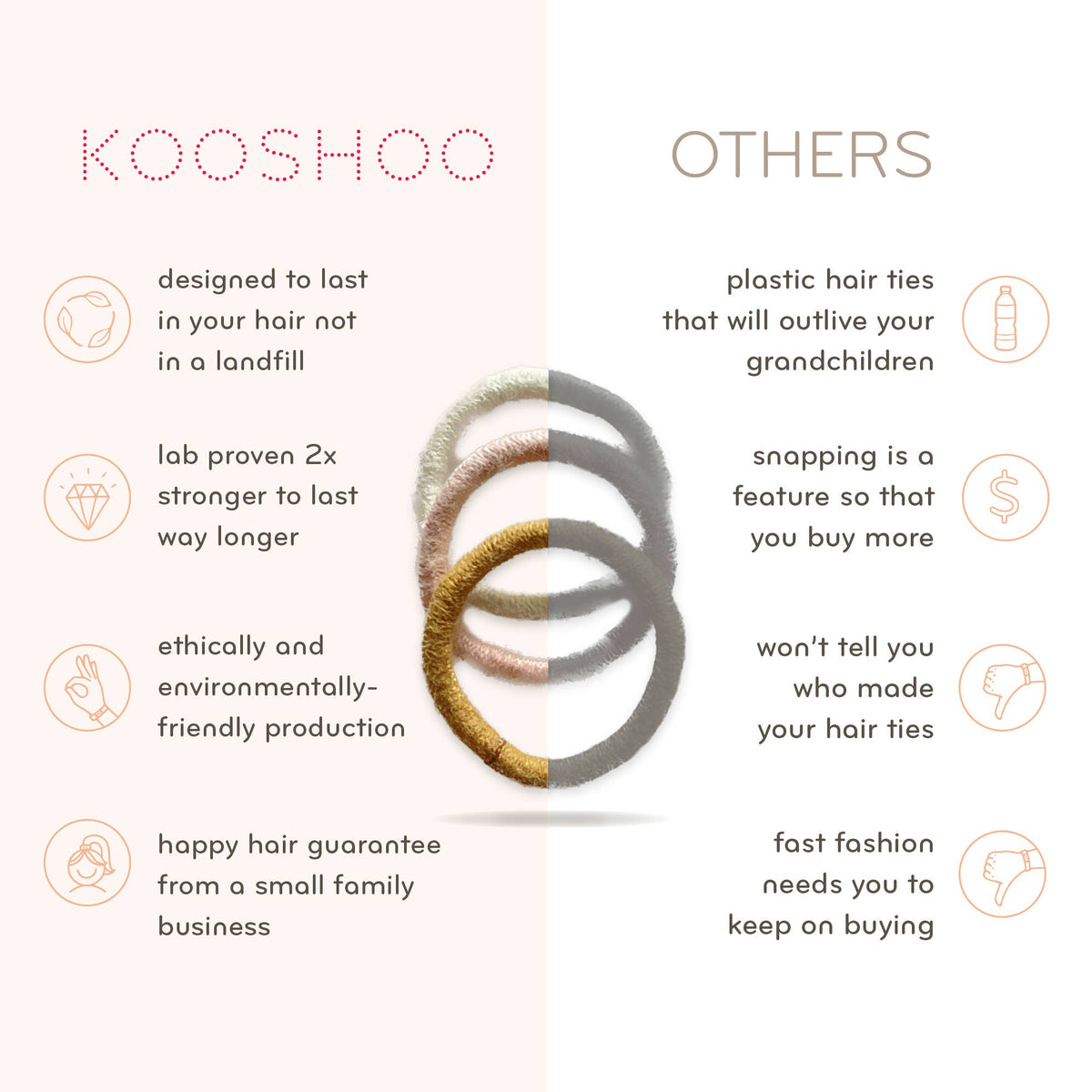 Plastic-Free Mini Round Hair Ties — Dark Hues