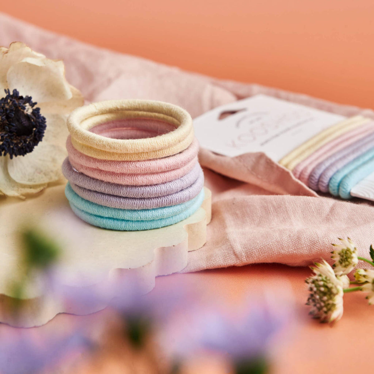 Plastic-Free Hair Ties — Pastel Blooms