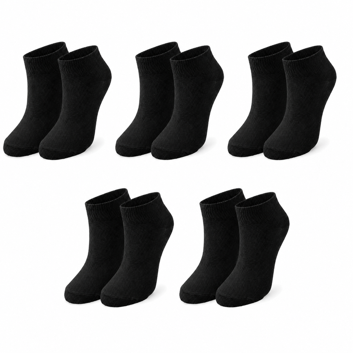 Kids’ 98% Organic Cotton Ankle Socks 5-Pack (Ages 1–12)