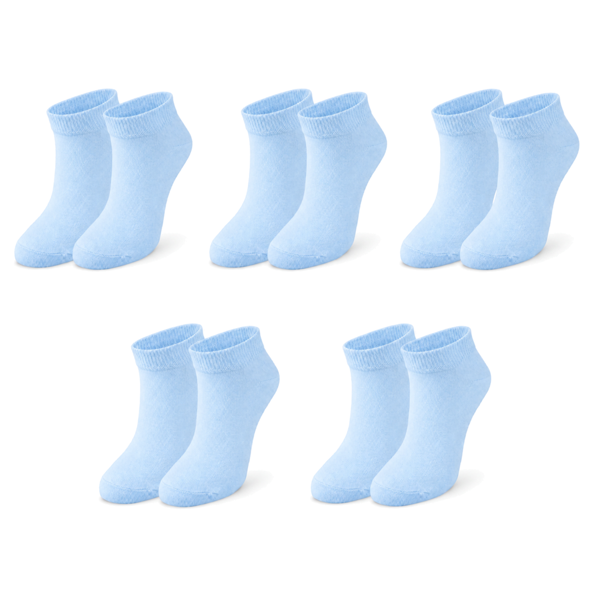 Kids’ 98% Organic Cotton Ankle Socks 5-Pack (Ages 1–12)