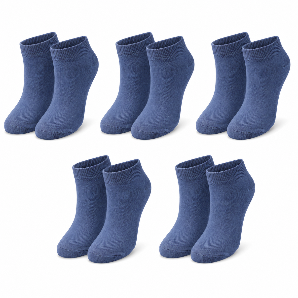 Kids’ 98% Organic Cotton Ankle Socks 5-Pack (Ages 1–12)