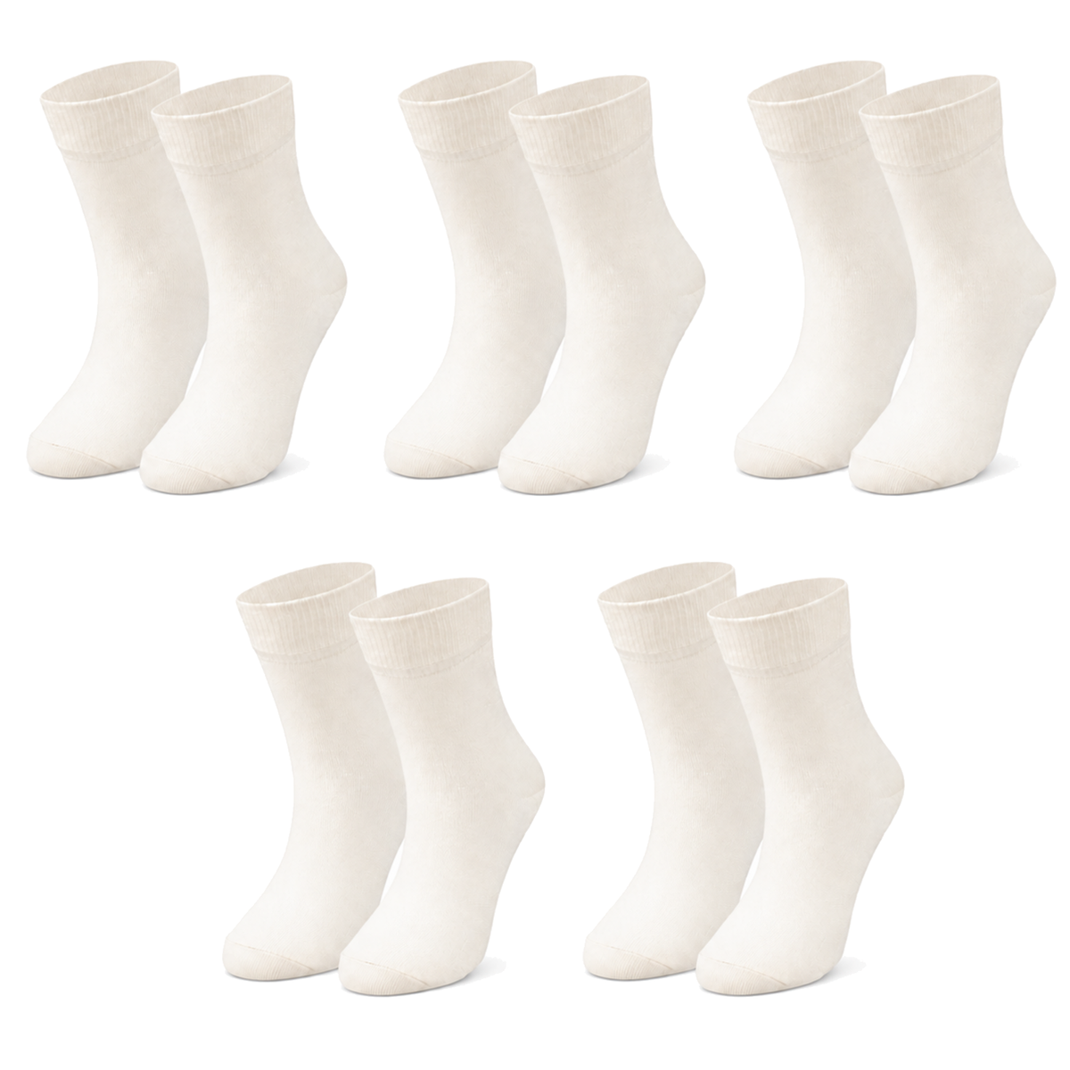 Kids’ 98% Organic Cotton Crew Socks 5-Pack (Ages 1–12)