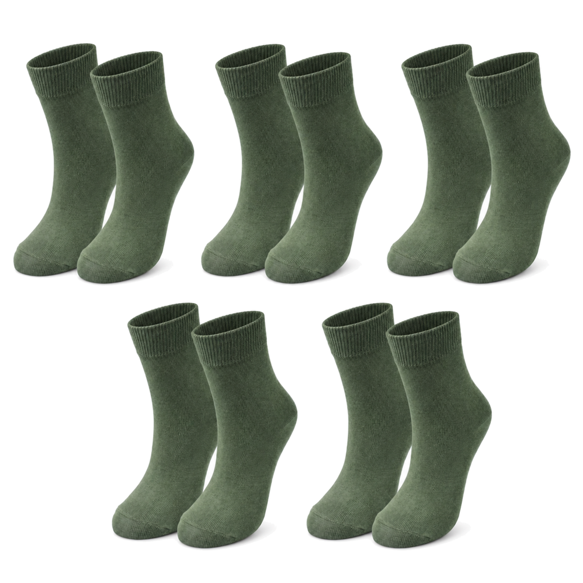 Kids’ 98% Organic Cotton Crew Socks 5-Pack (Ages 1–12)