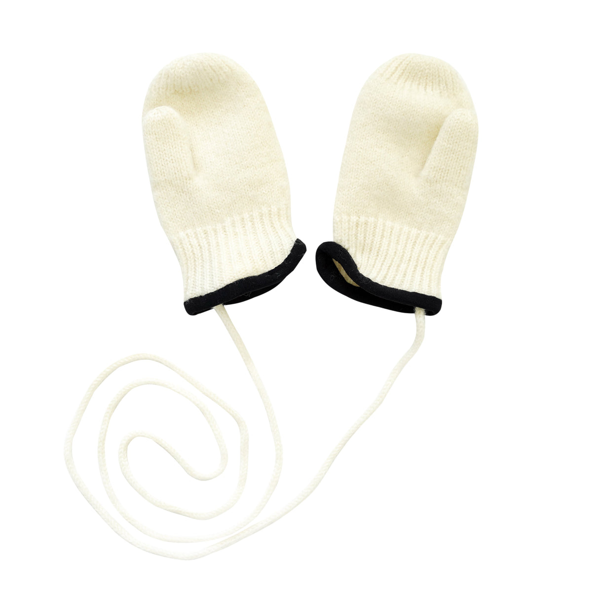 100% Wool Baby & Kids' Mittens with String – No Polyester