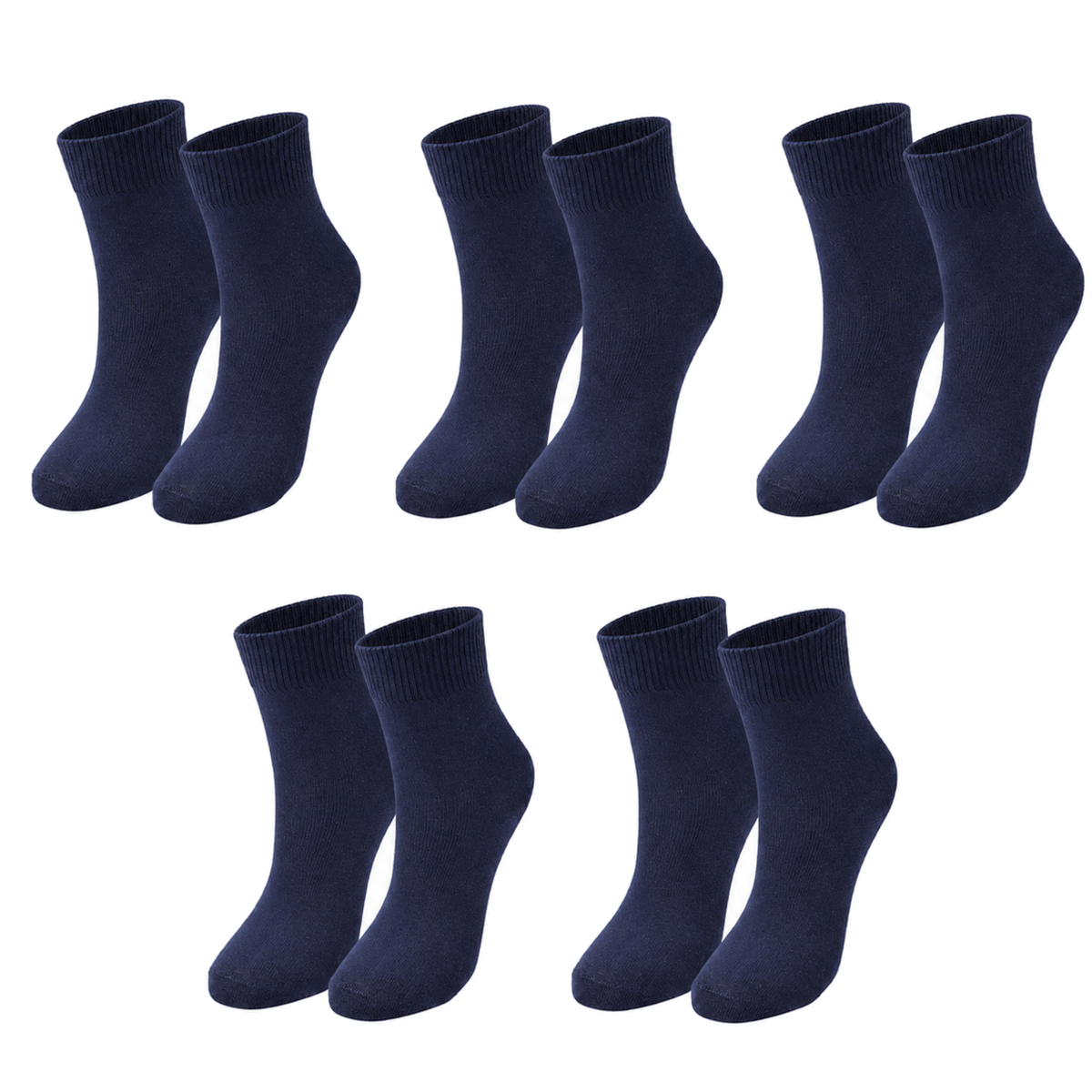 Kids’ 98% Organic Cotton Crew Socks 5-Pack (Ages 1–12)