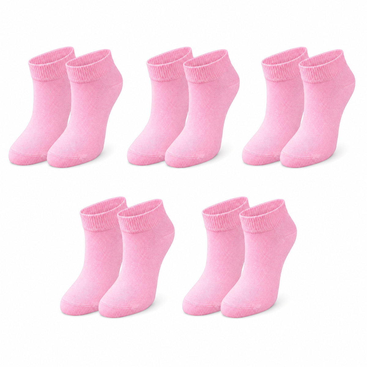 Kids’ 98% Organic Cotton Ankle Socks 5-Pack (Ages 1–12)