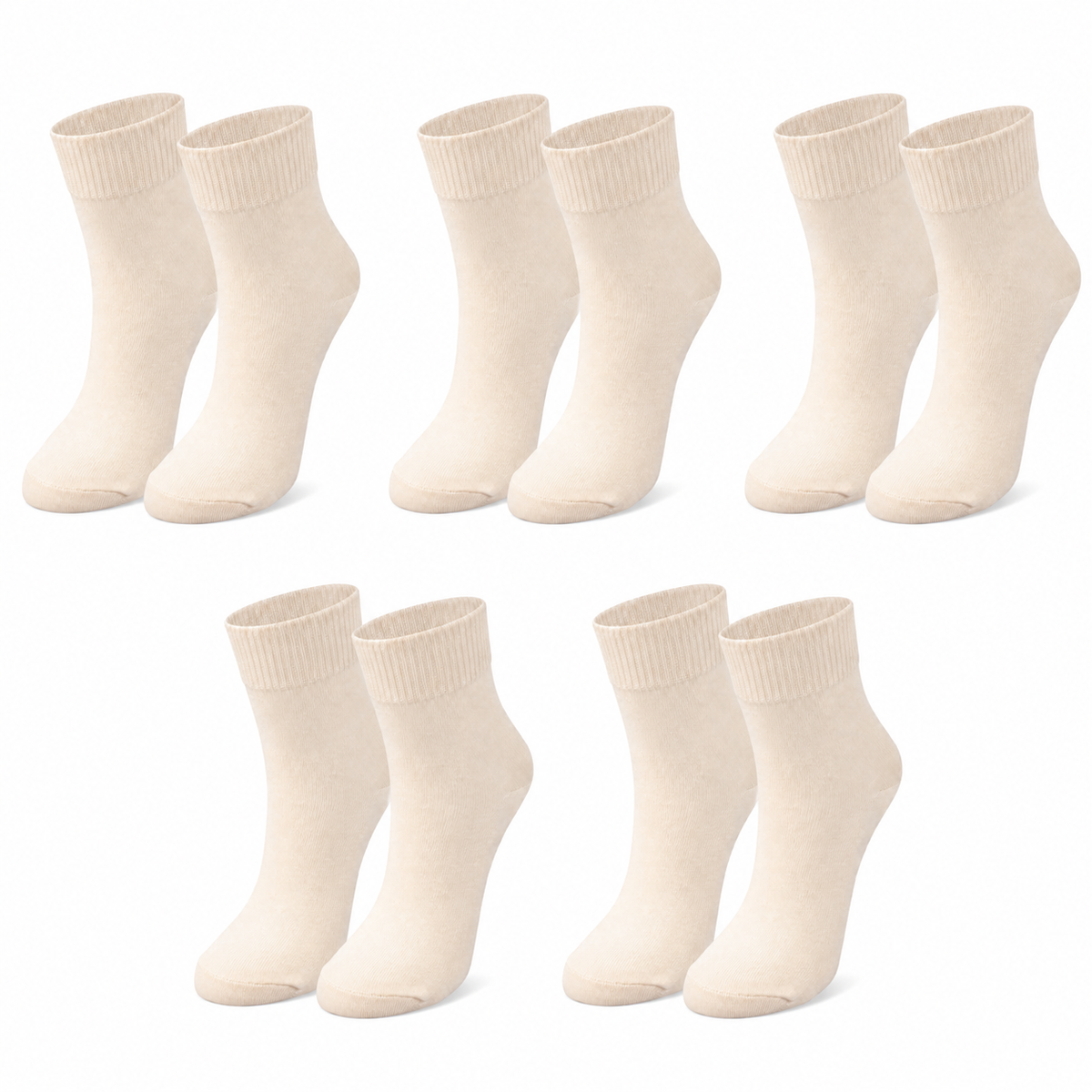 Kids’ 98% Organic Cotton Crew Socks 5-Pack (Ages 1–12)