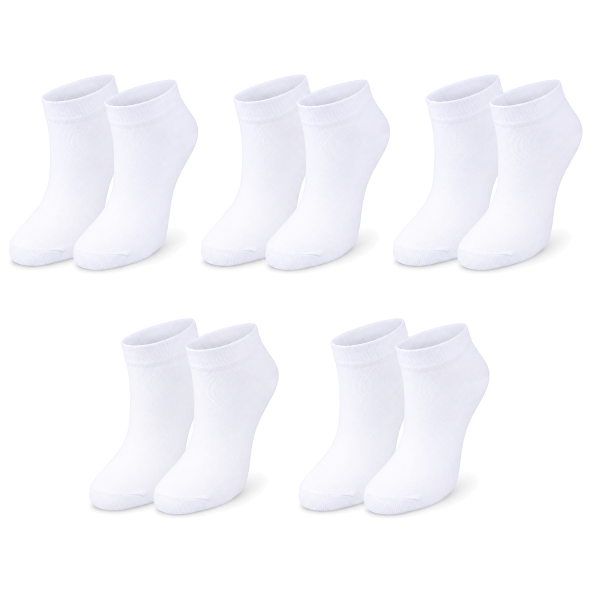 Kids’ 98% Organic Cotton Ankle Socks 5-Pack (Ages 1–12)